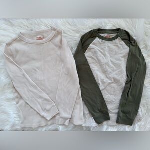 Boys Green and tan Long sleeve shirts